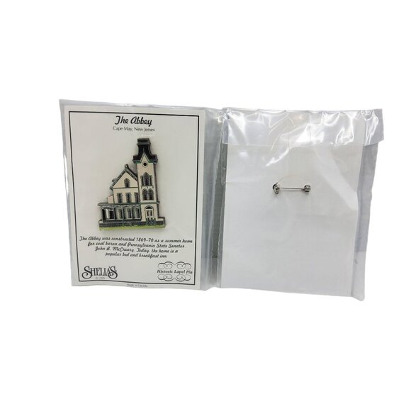 vintage set of 2 shelias collection historic donnelly house, the abbey lapel pin - Picture 2 of 2